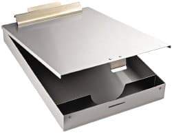 Saunders - 13-3/8 Inch Long x 9 Inch Wide x 1 Inch High, Clip Board - Silver - Exact Tool & Supply