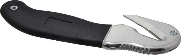 ICT - Fixed Safety Cutter - 1-3/4" Blade, Silver & Black Ergonomic Grip Handle, 2 Blades Included - Exact Tool & Supply