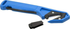 ICT - Fixed Safety Cutter - 1-3/4" Blade, Blue & Black ABS Handle, 2 Blades Included - Exact Tool & Supply