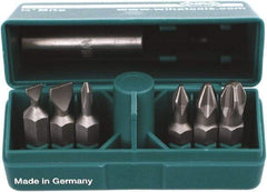 Wiha - 6 Piece, 1/4" Drive Screwdriver Insert Bit Set - #0 to #3 Phillips, 4.5 & 6mm Slotted - Exact Tool & Supply