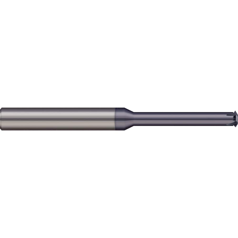 Micro 100 - Single Profile Thread Mills; Maximum Threads Per Inch: 64 ; Minimum Threads Per Inch: 32 ; Thread Type: Internal/External ; Minimum Nominal Diameter (Inch): #6 ; Cutting Diameter (Inch): 0.1000 ; Shank Diameter (Inch): 1/8 - Exact Tool & Supply
