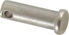 Made in USA - 3/8" Pin Diam, 1-1/8" OAL, Standard Clevis Pin - 5/32" Hole, 31/32" Usable Length, Uncoated Stainless Steel - Exact Tool & Supply
