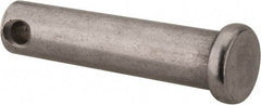 Made in USA - 3/8" Pin Diam, 1-5/8" OAL, Standard Clevis Pin - 5/32" Hole, 1-15/32" Usable Length, Uncoated Stainless Steel - Exact Tool & Supply