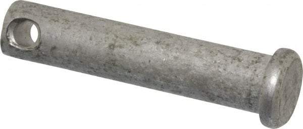 Made in USA - 3/8" Pin Diam, 1-3/4" OAL, Standard Clevis Pin - 5/32" Hole, 1-19/32" Usable Length, Uncoated Stainless Steel - Exact Tool & Supply