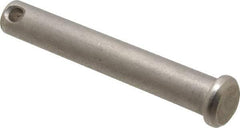 Made in USA - 3/8" Pin Diam, 2-1/2" OAL, Standard Clevis Pin - 5/32" Hole, 2-11/32" Usable Length, Uncoated Stainless Steel - Exact Tool & Supply