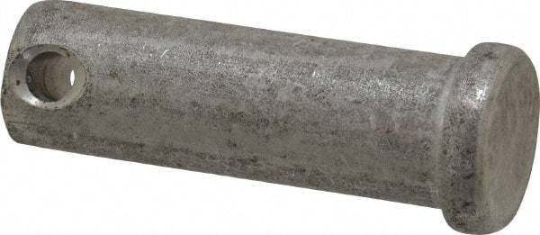 Made in USA - 1/2" Pin Diam, 1-1/2" OAL, Standard Clevis Pin - 5/32" Hole, 1-11/32" Usable Length, Uncoated Stainless Steel - Exact Tool & Supply