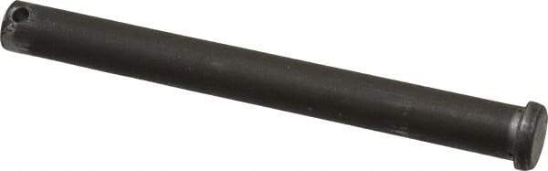 Made in USA - 1/2" Pin Diam, 5" OAL, Standard Clevis Pin - 5/32" Hole, 4-27/32" Usable Length, Uncoated Steel - Exact Tool & Supply