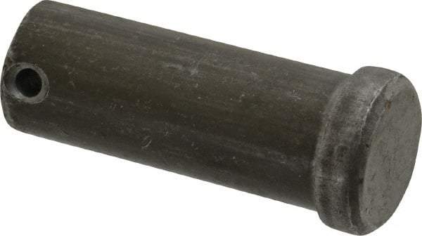 Made in USA - 1" Pin Diam, 2-1/2" OAL, Standard Clevis Pin - 13/64" Hole, 2-19/64" Usable Length, Uncoated Steel - Exact Tool & Supply
