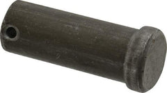 Made in USA - 1" Pin Diam, 2-1/2" OAL, Standard Clevis Pin - 13/64" Hole, 2-19/64" Usable Length, Uncoated Steel - Exact Tool & Supply