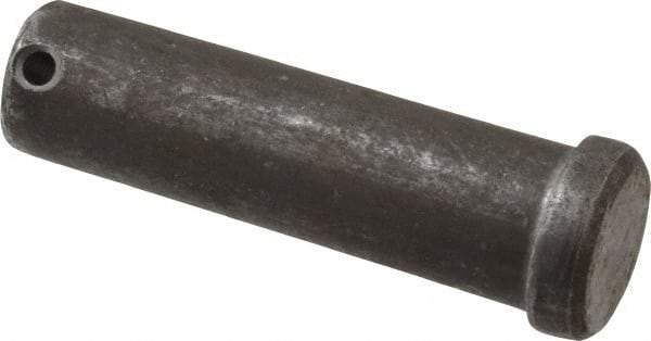 Made in USA - 1" Pin Diam, 3-1/2" OAL, Standard Clevis Pin - 13/64" Hole, 3-19/64" Usable Length, Uncoated Steel - Exact Tool & Supply