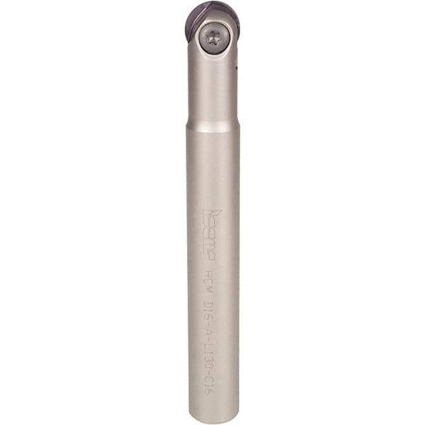 Iscar - 5/8" Cut Diam, 1" Shank Diam, 6.7" OAL, Indexable Ball Nose End Mill - 2.4" Head Length, Straight Shank, HCM D.62 Toolholder, HBF-QF, HBR-QF, HCD-QF, HCR Insert - Exact Tool & Supply