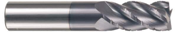 Accupro - 3/4" Diam, 1-1/2" LOC, 4 Flute Solid Carbide Roughing & Finishing Square End Mill - Uncoated, 4" OAL, 3/4" Shank Diam, Straight Shank, 40° Helix, Centercutting, Regular Length - Exact Tool & Supply