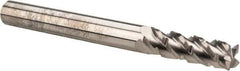 Accupro - 3/16" Diam, 5/8" LOC, 4 Flute Solid Carbide Roughing & Finishing Square End Mill - Uncoated, 2" OAL, 3/16" Shank Diam, Straight Shank, 40° Helix, Centercutting, Regular Length - Exact Tool & Supply