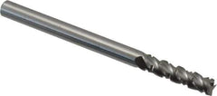 Accupro - 3/16" Diam, 3/4" LOC, 4 Flute Solid Carbide Roughing & Finishing Square End Mill - Uncoated, 2-1/2" OAL, 3/16" Shank Diam, Straight Shank, 40° Helix, Centercutting, Long Length - Exact Tool & Supply