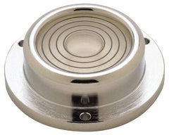 Geier & Bluhm, Inc. - 2-1/4 Inch Base Diameter x 0.69 Inch Overall Height, 4 Circles, Brass Bull's Eye Circular Level - 0.575 Inch Vial Diameter, 1-5/16 Inch Inner Diameter, 0.136 Inch Mounting Hole Diameter, 60 min Sensitivity, -40 to 165°F - Exact Tool & Supply