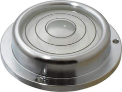 Geier & Bluhm, Inc. - 2-3/4 Inch Base Diameter x 0.69 Inch Overall Height, 3 Circles, Brass Bull's Eye Circular Level - 2-7/32 Inch Inner Diameter, 0.14 Inch Mounting Hole Diameter, 30 min Sensitivity, -40 to 150°F - Exact Tool & Supply
