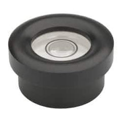 Geier & Bluhm, Inc. - 0.734 Inch Base Diameter x 0.44 Inch Overall Height, 1 Circle, Brass Bull's Eye Circular Level - 0.276 Inch Vial Diameter, 0.495 Inch Inner Diameter, 0.1 Inch Sensitivity, -40 to 165°F - Exact Tool & Supply