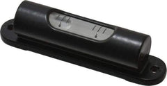 Geier & Bluhm, Inc. - 2-1/2 Inch Long, Horizontal, Brass, Plate Mounting, Tubular and Pocket Level - 2 mm Sensitivity, 5/8 Inch High/Diameter, Black Lacquer, 1 Vial - Exact Tool & Supply