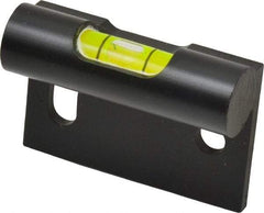 Geier & Bluhm, Inc. - 1-1/2 Inch Long, Vertical, Brass Tubular and Pocket Level - 0.1 Inch Sensitivity, 1-3/32 Inch High/Diameter, Black Lacquer, 1 Vial - Exact Tool & Supply