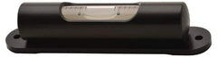 Geier & Bluhm, Inc. - 3-3/8 Inch Long, Horizontal, Brass, Plate Mounting Tubular and Pocket Level - 2 mm Sensitivity, 3/4 Inch High/Diameter, Black Lacquer, 1 Vial - Exact Tool & Supply