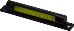 Geier & Bluhm, Inc. - 4 Inch Long, Vertical, Brass Tubular and Pocket Level - 0.1 Inch Sensitivity, 1/2 Inch High/Diameter, Black Lacquer, 1 Vial - Exact Tool & Supply