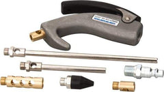 Guardair - 7 Piece Laser Palm Switch Air Gun Kit - 1/4 Inlet, 120 Max psi, Aluminum Hose - Exact Tool & Supply
