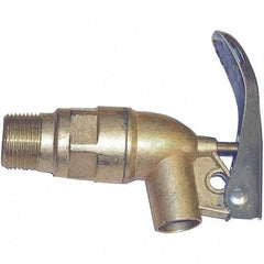 Wesco Industrial Products - 3/4" NPT Brass Rigid Drum Faucet - FM Approved, No Arrester, Self Closing, 5" Long Extension - Exact Tool & Supply