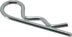 Made in USA - 1/4 to 5/16" Shaft Diam, 1-1/8" Long, 0.059" Wire Diam, Hair Pin Cotter - Grade 2 Spring Steel, Zinc-Plated Finish - Exact Tool & Supply