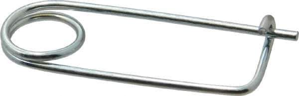 Made in USA - 1-11/16" Usable Length Spring Steel Standard Safety Pin - 2-3/4" OAL, 0.091" Wire Diam, 5/8" Inside Clearance, Zinc-Plated - Exact Tool & Supply