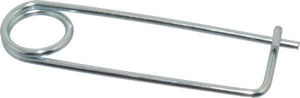 Made in USA - 2-13/16" Usable Length Spring Steel Standard Safety Pin - 4-3/8" OAL, 0.12" Wire Diam, 13/16" Inside Clearance, Zinc-Plated - Exact Tool & Supply