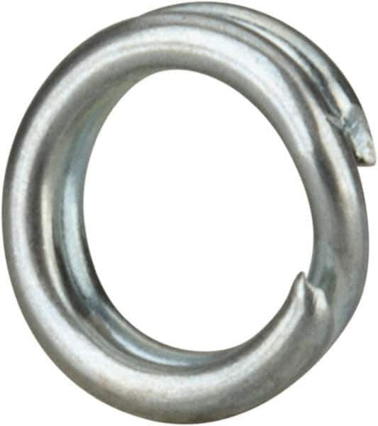 Made in USA - 0.174" ID, 0.254" OD, 0.062" Thick, Split Ring - Grade 2 Spring Steel, Zinc-Plated Finish - Exact Tool & Supply