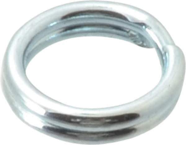 Made in USA - 0.212" ID, 0.292" OD, 0.062" Thick, Split Ring - Grade 2 Spring Steel, Zinc-Plated Finish - Exact Tool & Supply
