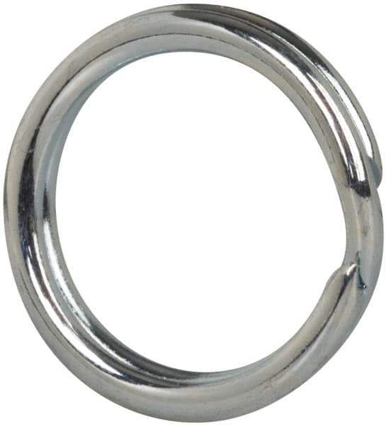 Made in USA - 0.428" ID, 0.542" OD, 0.083" Thick, Split Ring - Grade 2 Spring Steel, Zinc-Plated Finish - Exact Tool & Supply