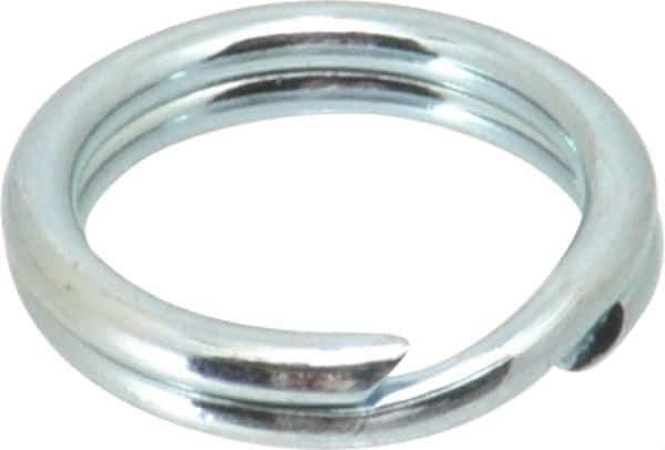 Made in USA - 0.46" ID, 0.604" OD, 0.105" Thick, Split Ring - Grade 2 Spring Steel, Zinc-Plated Finish - Exact Tool & Supply