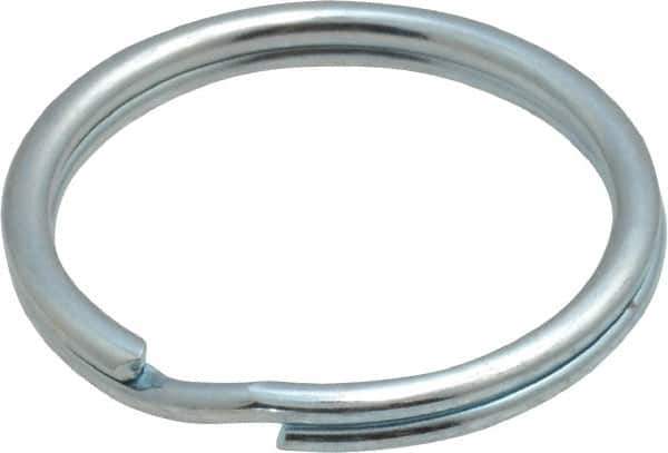 Made in USA - 0.932" ID, 1.1" OD, 0.11" Thick, Split Ring - Grade 2 Spring Steel, Zinc-Plated Finish - Exact Tool & Supply
