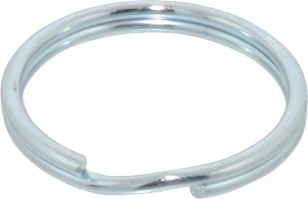 Made in USA - 1.06" ID, 1-1/4" OD, 0.13" Thick, Split Ring - Grade 2 Spring Steel, Zinc-Plated Finish - Exact Tool & Supply