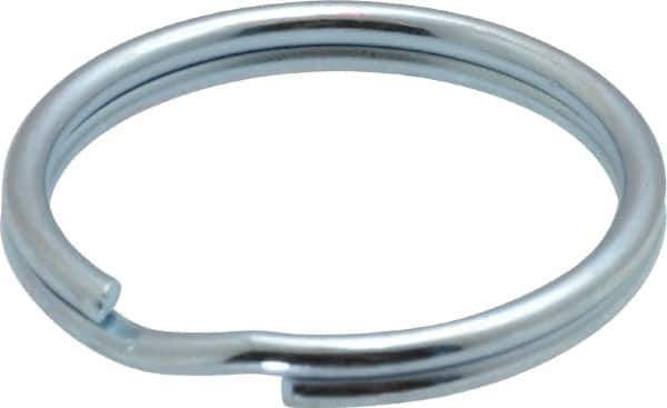 Made in USA - 1.159" ID, 1-3/8" OD, 0.142" Thick, Split Ring - Grade 2 Spring Steel, Zinc-Plated Finish - Exact Tool & Supply
