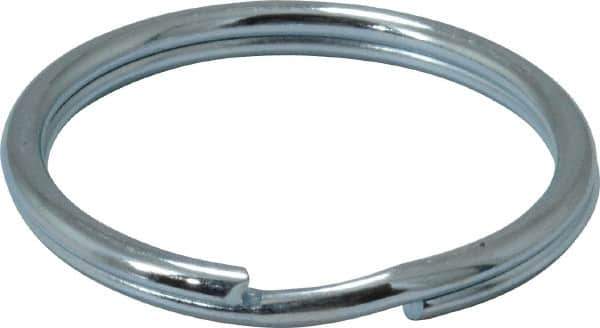 Made in USA - 1.264" ID, 1.48" OD, 0.142" Thick, Split Ring - Grade 2 Spring Steel, Zinc-Plated Finish - Exact Tool & Supply