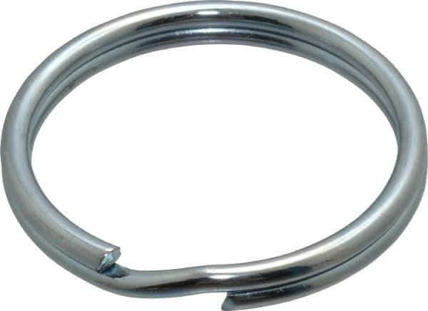 Made in USA - 1.396" ID, 1.64" OD, 0.168" Thick, Split Ring - Grade 2 Spring Steel, Zinc-Plated Finish - Exact Tool & Supply