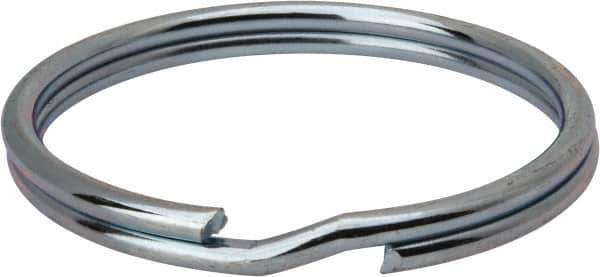 Made in USA - 1.635" ID, 1.865" OD, 0.175" Thick, Split Ring - Grade 2 Spring Steel, Zinc-Plated Finish - Exact Tool & Supply