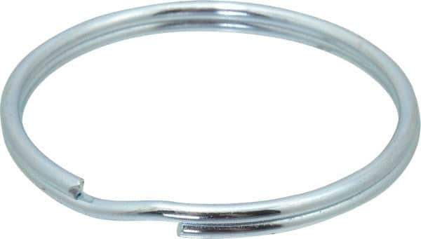 Made in USA - 2.016" ID, 2.24" OD, 0.18" Thick, Split Ring - Grade 2 Spring Steel, Zinc-Plated Finish - Exact Tool & Supply