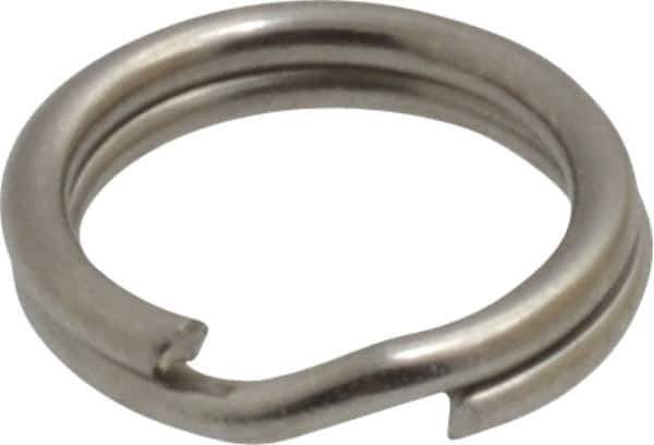 Made in USA - 0.28" ID, 0.38" OD, 0.074" Thick, Split Ring - 18-8 Stainless Steel, Natural Finish - Exact Tool & Supply