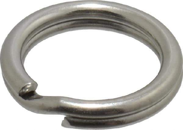 Made in USA - 0.328" ID, 0.43" OD, 0.074" Thick, Split Ring - 18-8 Stainless Steel, Natural Finish - Exact Tool & Supply