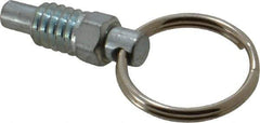 Gibraltar - 1/4-20, 0.31" Thread Length, 0.16" Plunger Diam, 0.19" Plunger Projection, 0.5 Lb Init to 2 Lb Final End Force, Steel Pull Ring Plunger - 0.31" Len Under Head, 0.44" Body Len, 3/4" Ring Diam, 0.62" Plunger Len, 1/4" Hex, 0.18" Head Height - Exact Tool & Supply