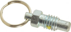 Gibraltar - 3/8-16, 0.31" Thread Length, 1/4" Plunger Diam, 0.28" Plunger Projection, 0.75 Lb Init to 3 Lb Final End Force, Steel Pull Ring Plunger - Exact Tool & Supply