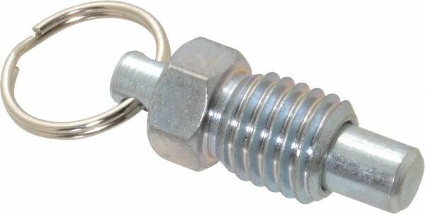 Gibraltar - 5/8-11, 0.56" Thread Length, 0.38" Plunger Diam, 0.44" Plunger Projection, 1.25 Lb Init to 5 Lb Final End Force, Steel Pull Ring Plunger - Exact Tool & Supply