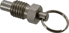 Gibraltar - 5/8-11, 0.56" Thread Length, 0.38" Plunger Diam, 0.44" Plunger Projection, 1.25 Lb Init to 5 Lb Final End Force, Stainless Steel Pull Ring Plunger - Exact Tool & Supply