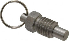 Gibraltar - 5/8-11, 0.56" Thread Length, 0.38" Plunger Diam, 0.44" Plunger Projection, 1.25 Lb Init to 5 Lb Final End Force, Stainless Steel Pull Ring Plunger - Exact Tool & Supply
