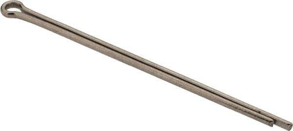 Made in USA - 3/32" Diam x 2-1/2" Long Extended Prong Cotter Pin - Grade 18-8, Uncoated, Stainless Steel - Exact Tool & Supply