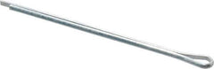 Made in USA - 1/16" Diam x 1-1/2" Long Extended Prong Cotter Pin - Grade 2, Zinc-Plated, Steel - Exact Tool & Supply